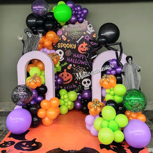 Load image into Gallery viewer, 133PCS Halloween Themed Balloon Garland Arch Kit, Spooky Balloon Decor Supplies for Halloween Party Scene Arrangement