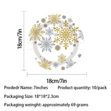 Load image into Gallery viewer, 90PCS Snowflake Christmas Party Supplies Set, Winter Wonderland Christmas Decorations with Disposable Paper Plates, Cups, Napkins, Forks, Knives & Spoons, Holiday Tableware Kit for Christmas Dinner, Family Gathering & Winter Party