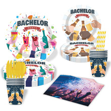 Load image into Gallery viewer, 90PCS Bachelorette Disposable Tableware Party Supplies Set, Paper Plates, Napkins, Paper Cups & Cutlery Kit, Bridal Single Theme Table Decorations for Friends Gathering, Pre-Wedding Hen Night & Birthday Celebration Indoor Table Layout Ornaments