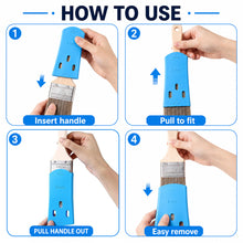 Load image into Gallery viewer, 6 Pack Silicone Paint Brush Holders, Paint Brush Protector Covers with Storage Rack, 3 Sizes Art Brush Organizer for Artists, Painting Supplies Storage with Hanging Hooks