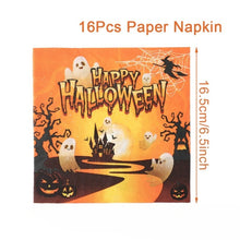 Load image into Gallery viewer, 40PCS Halloween Pumpkin Disposable Tableware Party Supplies Kit, Spooky Paper Plates, Napkins & Paper Cups Set, Halloween Holiday Table Decorations for Indoor Outdoor Yard Party, Haunted House Birthday Gathering Layout Ornaments