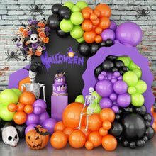 Load image into Gallery viewer, 133PCS Halloween Themed Balloon Garland Arch Kit, Spooky Balloon Decor Supplies for Halloween Party Scene Arrangement