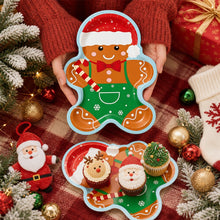 Load image into Gallery viewer, 80PCS Christmas Gingerbread Man Party Tableware Set, Disposable Dessert Paper Plates & Holiday Tableware for Xmas Party, Christmas Dinner, Winter Celebration & Festive Table Decorations