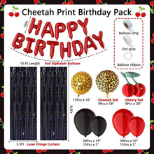 Load image into Gallery viewer, GDGDTOO Vintage Cherry Themed Balloon Arch Kit, Red Black Leopard Pattern Balloon Garland Set for Birthday Celebration Party Supplies
