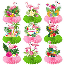 Load image into Gallery viewer, GDGDTOO Beach Party Decorations Kit - Flamingo Tropical Honeycomb Centerpieces and Table Decor for Summer &amp; Pool Party Decorations

