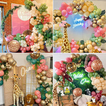 Load image into Gallery viewer, 103PCS Jungle Lion Woodland Animal Balloon Garland Kit, Safari Balloon Arch Decorations for Birthday Party, Baby Shower Backdrop Supplies
