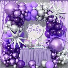 Load image into Gallery viewer, GDGDTOO Purple Butterfly Balloon Arch Garland Kit, Pastel Lavender Cream Purple Balloons Set, Butterfly Themed Balloon Garland for Birthday Bridal Shower Wedding Anniversary Celebration Party Decorations Supplies
