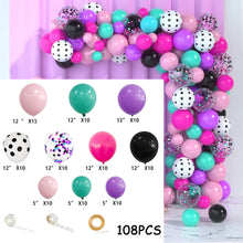 Load image into Gallery viewer, 108PCS Magenta Polka Dot Balloon Garland Kit, Pink &amp; White Balloon Arch Set for Dreamy Birthday Party, Wedding, Anniversary &amp; Celebration Backdrop Decorations
