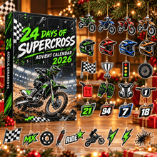 Load image into Gallery viewer, Christmas Party Supplies Off-Road Racing Advent Calendar Gift Box with Motorcycle Helmet Hanging Charms Christmas Tree Ornament Blind Box Holiday Decorations
