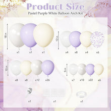 Load image into Gallery viewer, Lavender Cream White Balloon Arch Garland Kit, Pastel Purple Balloon Set for Birthday Party, Wedding, Anniversary, Bridal Shower, Engagement &amp; Elegant Celebration Backdrop Decorations
