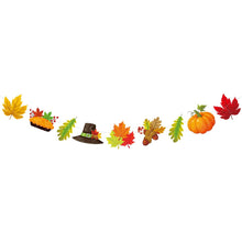 Load image into Gallery viewer, Autumn Thanksgiving Party Decor Set, Cute Turkey Hanging Pull Flag Garland, Harvest Themed Turkey Pumpkin Cake Cupcake Toppers, Complete Atmosphere Layout Supplies for Fall Festival Family Dinner Party
