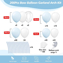 Load image into Gallery viewer, GDGDTOO Light Blue White Bow Balloon Garland Kit, Multi-size Party Balloons for Wedding Birthday Engagement Graduation Universal Party Decor

