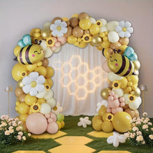 Load image into Gallery viewer, 155 Pcs Sunflower Daisy Bee Balloon Garland Arch Kit, Yellow Boho Floral Balloons Set, Sunflower Themed Party Decor Supplies for Wedding, Bridal Shower, Birthday, Garden Engagement Backdrop Decorations
