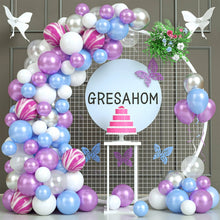 Load image into Gallery viewer, 85PCS Mermaid Balloon Garland Arch Kit, Purple White Blue Balloon Chain Decor Set, Girls Under The Sea Birthday Party Scene Layout Photo Background Decor Supplies
