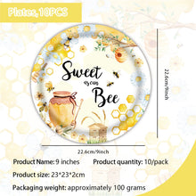 Load image into Gallery viewer, 80PCS Bee Theme Party Supplies Set, Disposable Tableware with Paper Plates, Cups &amp; Napkins, Honey Bee Party Decorations for Birthday, Garden Party &amp; Celebration
