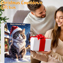 Load image into Gallery viewer, Christmas Party Supplies 24-Day Advent Calendar Surprise Box with Cartoon Kitten Acrylic Pendant Christmas Tree Ornament Countdown Decorations for Holiday Home Decor Gift
