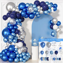 Load image into Gallery viewer, GDGDTOO Cool Blue Silver White Multi-size Balloon Arch Garland Kit, Decorative Party Balloons for Holiday Birthday Graduation Bridal Shower Engagement Backdrop Ornaments
