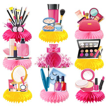 Load image into Gallery viewer, GDGDTOO Cosmetic Party Decorations Kit - Makeup Themed Honeycomb Centerpieces and Table Decor for Holiday &amp; Girls Gathering Party Decorations
