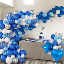 Load image into Gallery viewer, 84PCS Blue Star &amp; Heart Balloon Garland Arch Kit, Blue Theme Balloon Decorations for 1st Birthday Party, Anniversary, Celebration, Dessert Table &amp; Photo Backdrop
