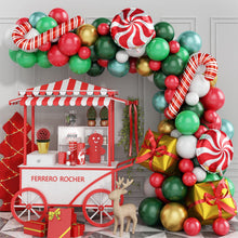 Load image into Gallery viewer, GDGDTOO Christmas Balloon Arch Garland Kit, Red Teal Green Gold White Balloons for Xmas Winter Holiday Party Decorations
