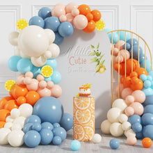 Load image into Gallery viewer, GDGDTOO Citrus Fruit Balloon Arch Garland Kit, Burnt Orange Light Blue Cream Nude Balloons Set, Macaron Tone Balloon Garland for Birthday Bridal Shower Wedding Anniversary Summer Fruit Themed Party Decorations Supplies

