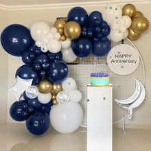 Load image into Gallery viewer, Midnight Blue Balloon Garland Kit, Navy Blue Balloon Arch with Birthday Banner for Birthday Party, Anniversary Celebration, Wedding &amp; Event Backdrop Decorations
