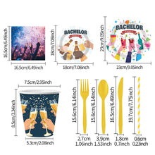 Load image into Gallery viewer, 90PCS Bachelorette Disposable Tableware Party Supplies Set, Paper Plates, Napkins, Paper Cups &amp; Cutlery Kit, Bridal Single Theme Table Decorations for Friends Gathering, Pre-Wedding Hen Night &amp; Birthday Celebration Indoor Table Layout Ornaments
