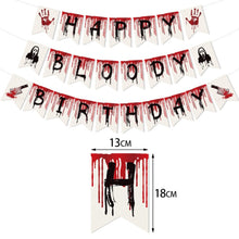 Load image into Gallery viewer, Horror Blood Pattern Halloween Hanging Banner, Bloody Themed Pull Flag Garland, Spooky Atmosphere Layout Supplies for Haunted House, Ghost Festival, Scary Themed Birthday Party Indoor Wall Scene Decoration
