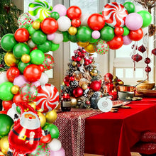 Load image into Gallery viewer, GDGDTOO Christmas Balloon Arch Garland Kit, Red Green Gold Pink White Balloons for Xmas Winter Holiday Party Decorations
