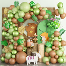 Load image into Gallery viewer, 96PCS Jungle Animal Balloon Garland Arch Kit, Safari Theme Balloon Decorations for Birthday Party, Baby Shower, Wild One Celebration &amp; Photo Backdrop
