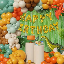 Load image into Gallery viewer, 128PCS Sage Green Balloon Garland Arch Kit, Olive Green, Brown, Burnt Orange, Beige &amp; Mustard Yellow Balloons for Jungle Safari Birthday, Baby Shower, Wedding &amp; Boho Party Decorations
