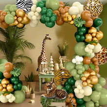 Load image into Gallery viewer, 127PCS Jungle Wild Animal Balloon Garland Arch Kit, Tiger Leopard Print Balloons for Jungle Themed Birthday Party Scene Decorations
