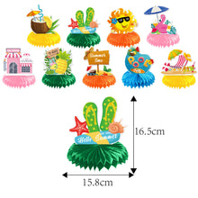 Load image into Gallery viewer, GDGDTOO Beach Summer Party Table Decor Kit - Tropical Honeycomb Table Centerpieces for Pool Gathering Birthday Holiday Indoor Banquet Desktop Scene Decorations
