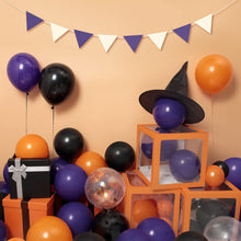 Load image into Gallery viewer, 115PCS Halloween Balloon Garland Chain Kit, Purple Black Orange Confetti Themed Balloons
