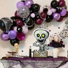 Load image into Gallery viewer, 100PCS Skeleton Halloween Balloon Garland Arch Set, Spooky Balloon Chain Decor Kit for Indoor Outdoor Halloween Party Background Layout
