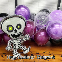 Load image into Gallery viewer, 100PCS Skeleton Halloween Balloon Garland Arch Set, Spooky Balloon Chain Decor Kit for Indoor Outdoor Halloween Party Background Layout
