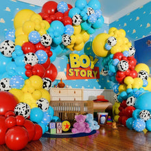 Load image into Gallery viewer, 104PCS Red Yellow Blue Cow Print Balloon Arch Kit, Inspired Story Themed Balloon Garland, Birthday Party Decor Supplies for Celebration
