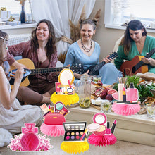 Load image into Gallery viewer, GDGDTOO Cosmetic Party Decorations Kit - Makeup Themed Honeycomb Centerpieces and Table Decor for Holiday &amp; Girls Gathering Party Decorations
