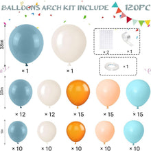 Load image into Gallery viewer, GDGDTOO Citrus Fruit Balloon Arch Garland Kit, Burnt Orange Light Blue Cream Nude Balloons Set, Macaron Tone Balloon Garland for Birthday Bridal Shower Wedding Anniversary Summer Fruit Themed Party Decorations Supplies
