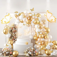 Load image into Gallery viewer, 111PCS Pearlescent Gold Balloon Garland Kit, Butterfly Themed Balloon Set for Wedding, Bridal Room, Birthday 1st Birthday Party Decorations
