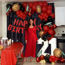 Load image into Gallery viewer, GDGDTOO Vintage Cherry Themed Balloon Arch Kit, Red Black Leopard Pattern Balloon Garland Set for Birthday Celebration Party Supplies
