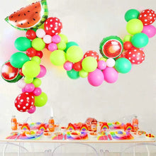 Load image into Gallery viewer, Hawaiian Luau Themed Balloon Garland Arch Kit, Watermelon Balloon Chain Decor Set, Summer Beach Birthday Party Photo Background Decorations
