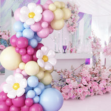 Load image into Gallery viewer, 100PCS Magenta Macaron Blue Daisy Balloon Garland Kit, Pastel Green Balloon Arch Decorations for 1st Birthday, Baby Baptism, Outdoor Dessert Table Party Backdrop Supplies
