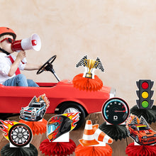 Load image into Gallery viewer, GDGDTOO Racing Party Decorations Kit - Race Car Themed Honeycomb Centerpieces and Table Decor for Sports &amp; Racing Celebration Party Decorations
