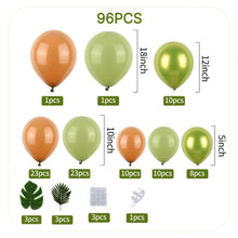 Load image into Gallery viewer, 96PCS Jungle Animal Balloon Garland Arch Kit, Safari Theme Balloon Decorations for Birthday Party, Baby Shower, Wild One Celebration &amp; Photo Backdrop
