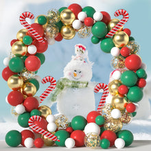 Load image into Gallery viewer, GDGDTOO Christmas Balloon Arch Garland Kit, Red Green Gold Balloons with Candy Cane Decor for Xmas Holiday Winter Party Decorations
