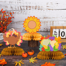 Load image into Gallery viewer, GDGDTOO Thanksgiving Day Party Centerpieces, Fall Harvest Honeycomb Table Decorations, Turkey Pumpkin Cornucopia Maple Leaf Honeycomb Centerpieces for Indoor Outdoor Holiday Dining Table Party Supplies
