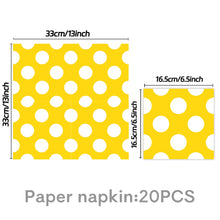 Load image into Gallery viewer, 82PCS White Polka Dot Birthday Party Supplies Set, Disposable Paper Plates &amp; Tableware with Decorative Banner and Triangle Pennant Flags for Birthday, Cake Table &amp; Party Decorations
