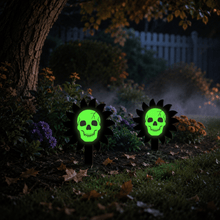 Load image into Gallery viewer, 2PACK Halloween Luminous Skeleton &amp; Ghost Yard Stakes, Wooden Lawn Decor Signs, Outdoor Garden Ground Stake Ornaments for Halloween Yard Decor
