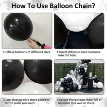 Load image into Gallery viewer, 110PCS Elegant Metallic Silver Black White Balloon Garland Arch Kit, Balloon Chain Set for Birthday Bachelorette Party Decorations
